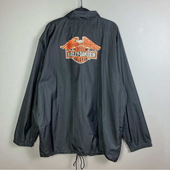 Harley-Davidson windbreaker men's 3xl XXXL NWT long slicker logo packable collar - Picture 8 of 13